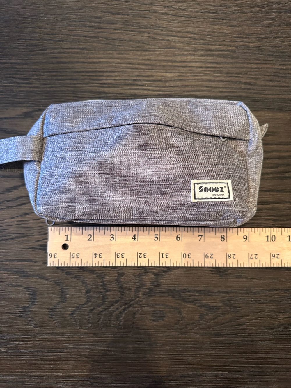 Gray Pencil/Pen Pouch with Front Pocket and Carry Loop